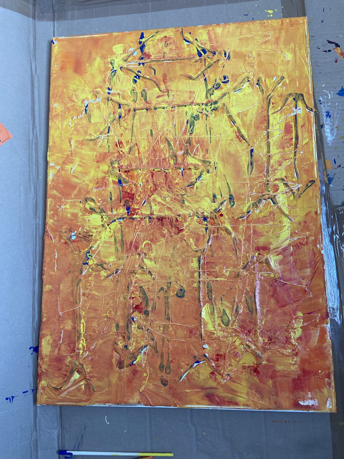 Hérô painting — on the studio wall